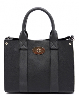 Two In one Faux Leather Handbag BT03 Black